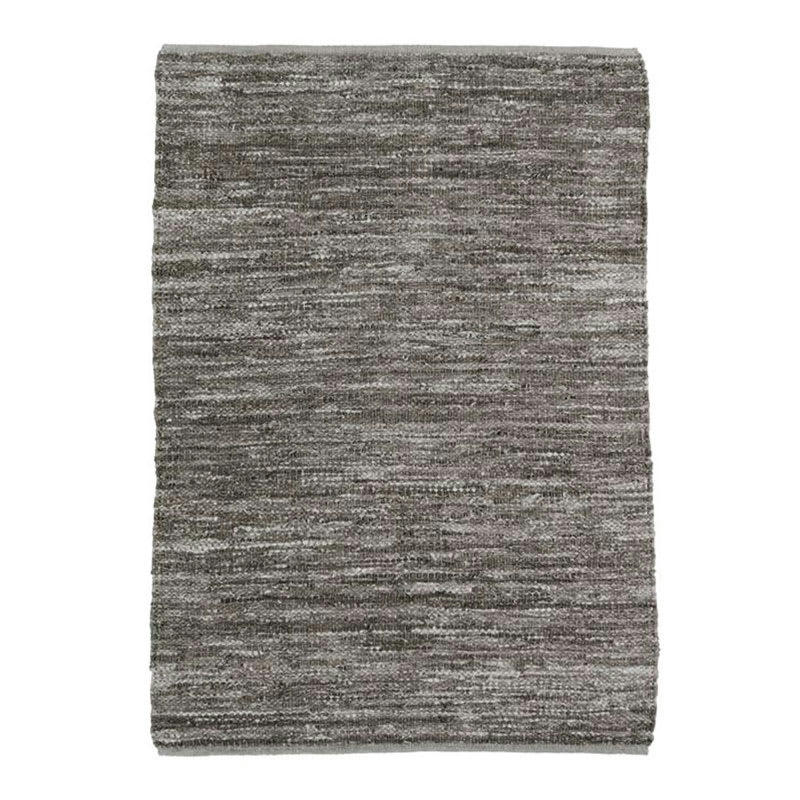 SKIN - Tapis en cuir tressé taupe 190x290