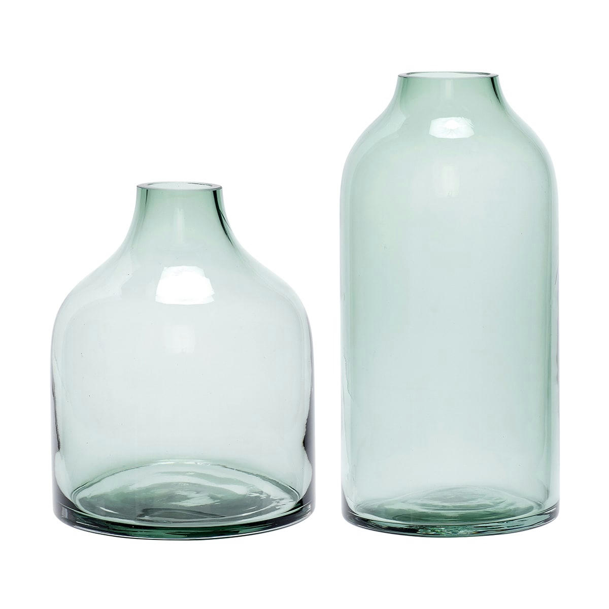 MODEST - Vase en verre vert (x2)