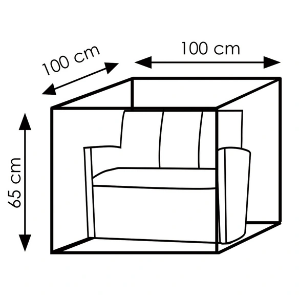 Gartenmöbel-Schutzhülle, Abdeckung für Lounge Elemente, 100x100x65cm