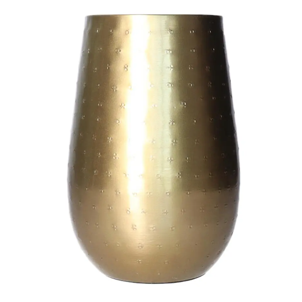 Atmosphera Vaas - metaal - goudkleurig - metallic - 15 x 23 cm