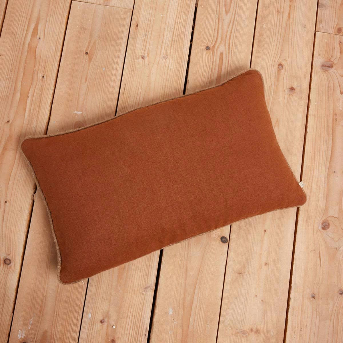 EQUILIBRE - Housse de coussin en lin marron 40x65