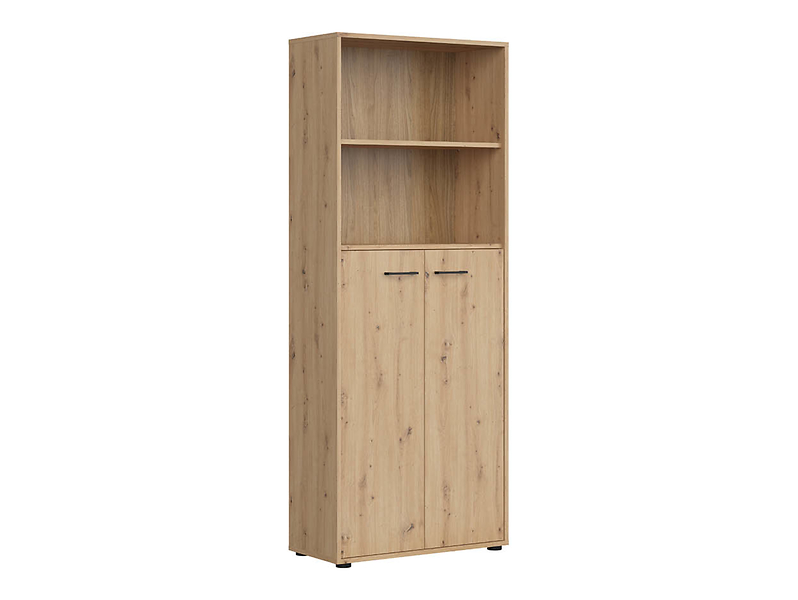 Regał Space Office 80 cm z 2 drzwiami i 2 półkami dąb artisan