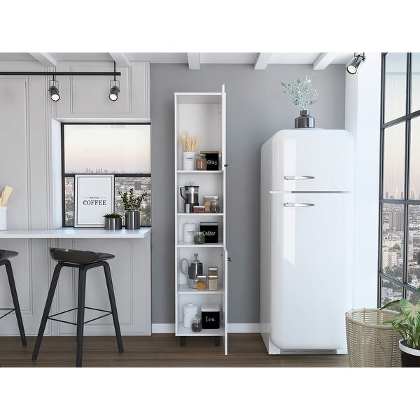 2-Shelf Rectangle Pantry Cabinet White