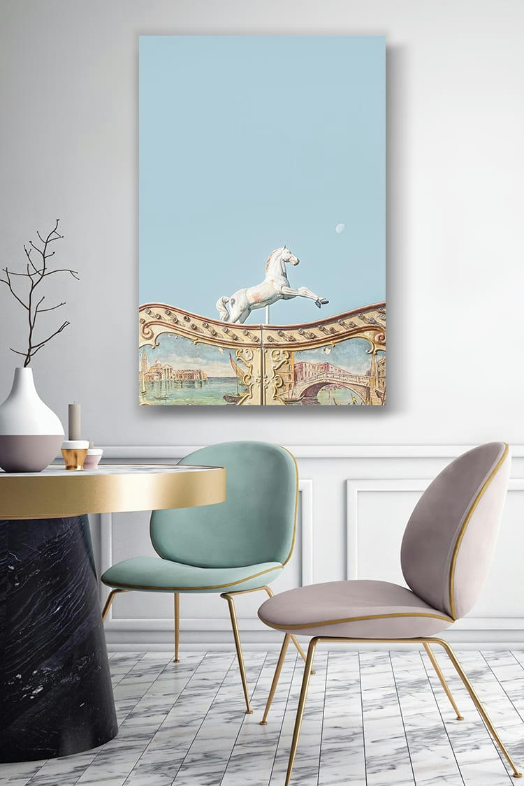 CHEVAL LUNAIRE - Photographie d'art de Laura Sanchez 40x60 cm sur alu