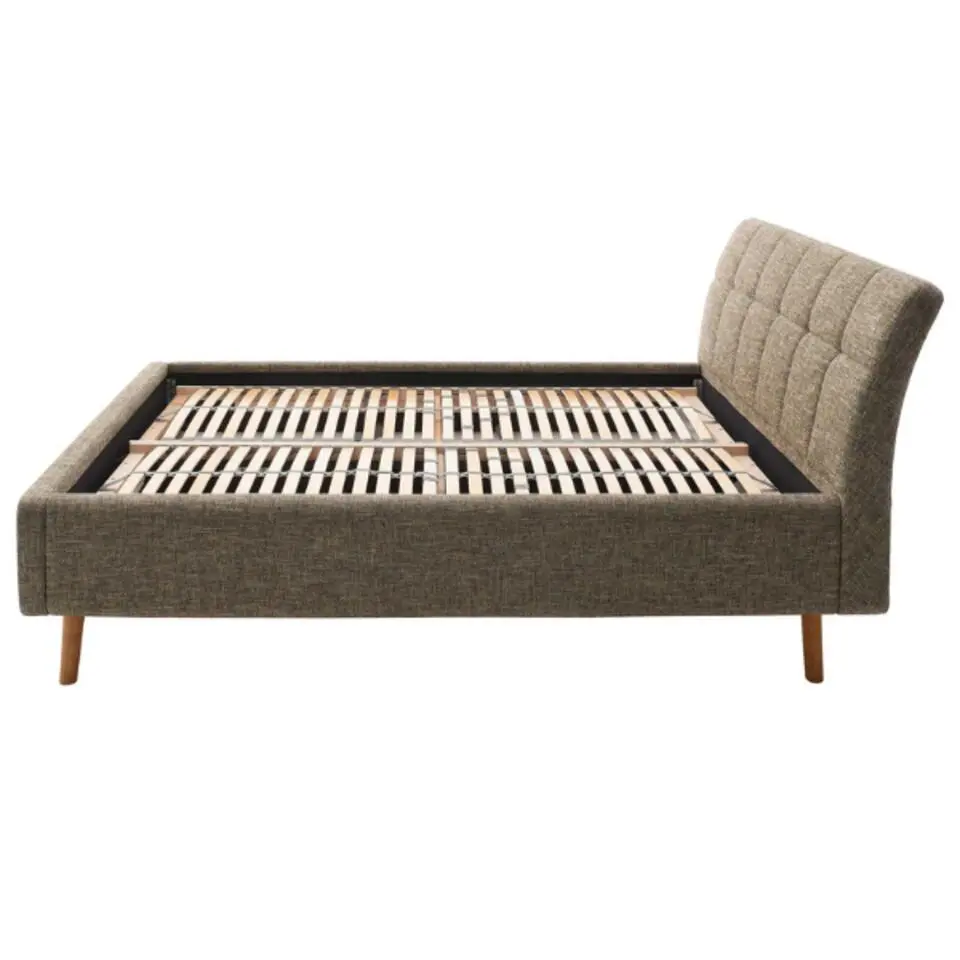 Gecapitonneerd bed C&eacute;zanne 180x200cm met opbergruimte - khaki