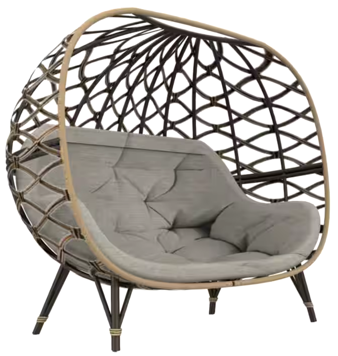 CANVAS Sydney All-Weather Double Outdoor/Patio Egg Chair, Grey