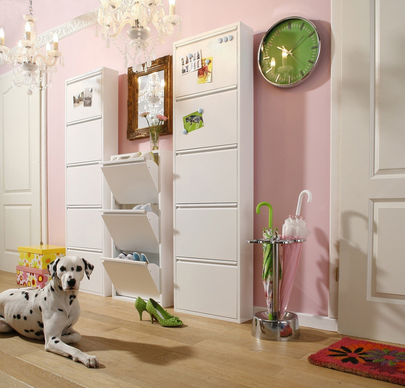 Schoenenkast Caruso wit 5 laden Kare Design