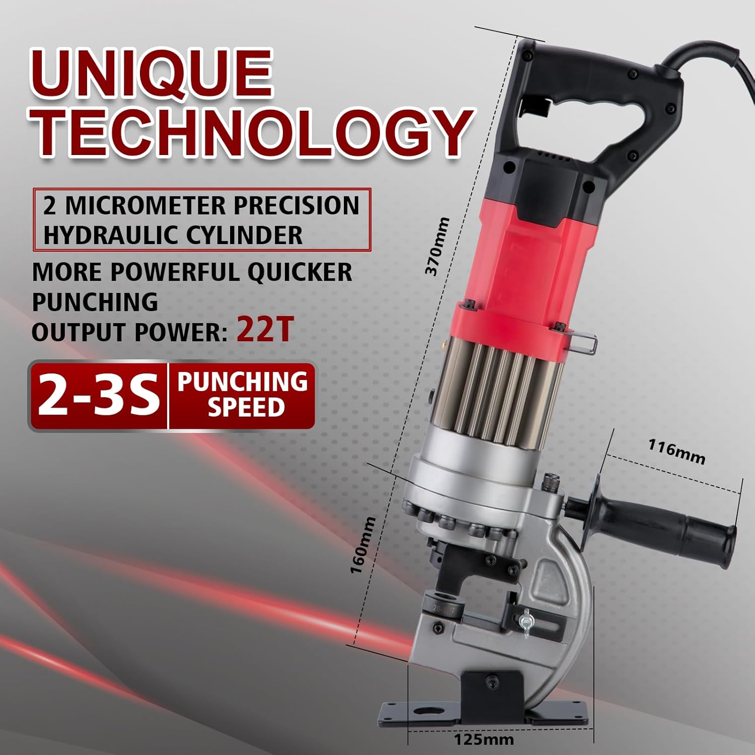 1300W Electric Hydraulic Hole Puncher Φ1/4-4/5 hydraulic Punching Machine Punching Tool with 5 Dies for Iron Copper Aluminum Plate Angle Steel (PM20)
