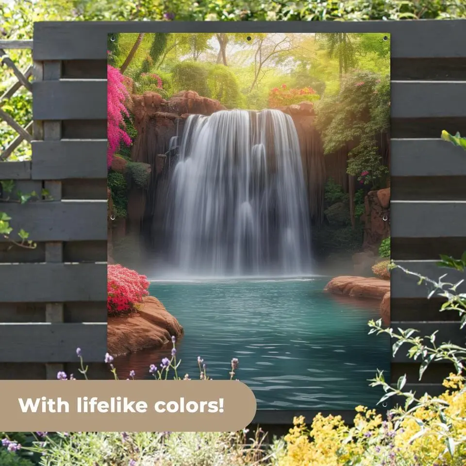 MuchoWow Tuinposter 120x160cm Waterval Natuur Planten Jungle