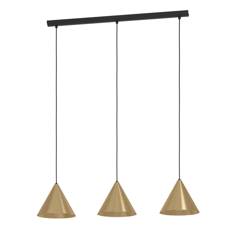 Suspension Narices noire, laiton brossé et or E27 3 x 40 W EGLO