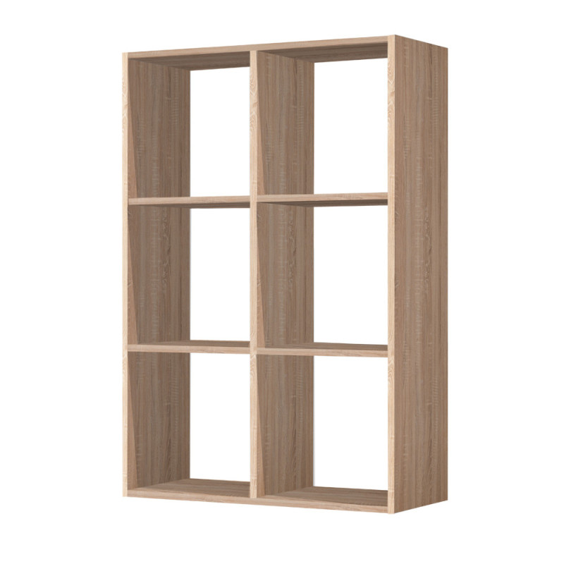 Bibliothèque à 6 cubes en bois chêne 76,8 x 32 x 114,4 cm RB ACCESS