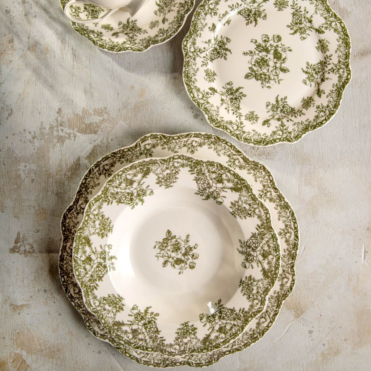 Talerz LOURRY głęboki zielony 22 cm