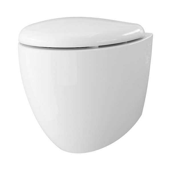Cuvette WC suspendu en céramique, l.37,5 x H.36,5 x P.50 cm, blanc, effet Vortex, GoodHome Kentia