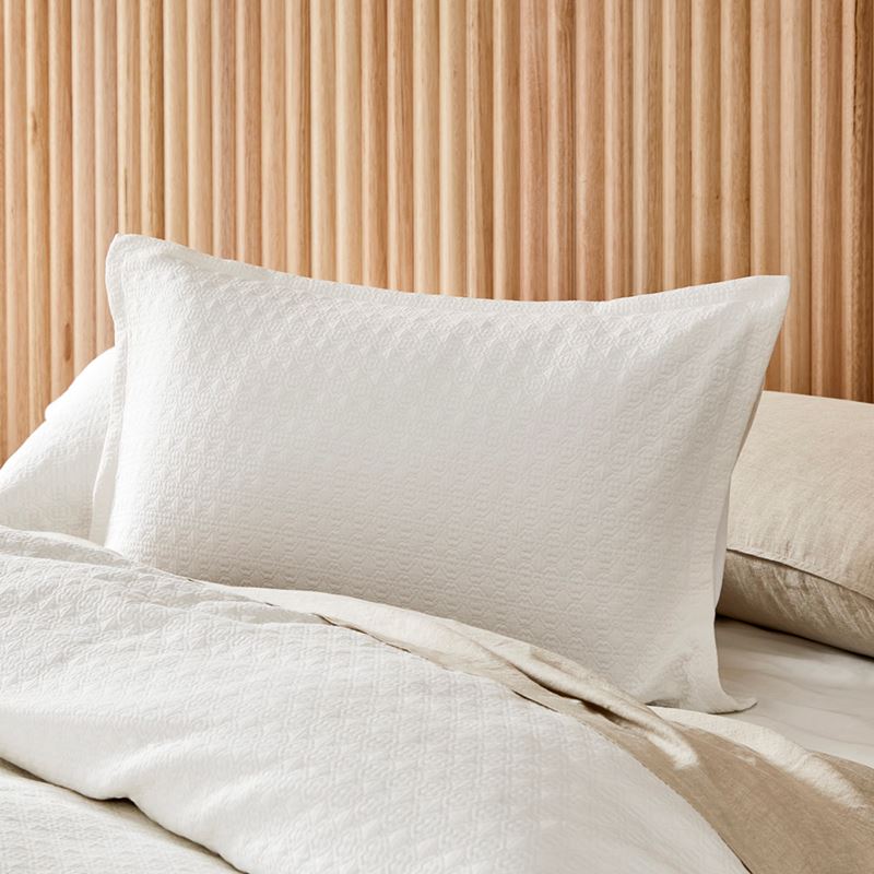 Freya Matelasse White Pillowcases