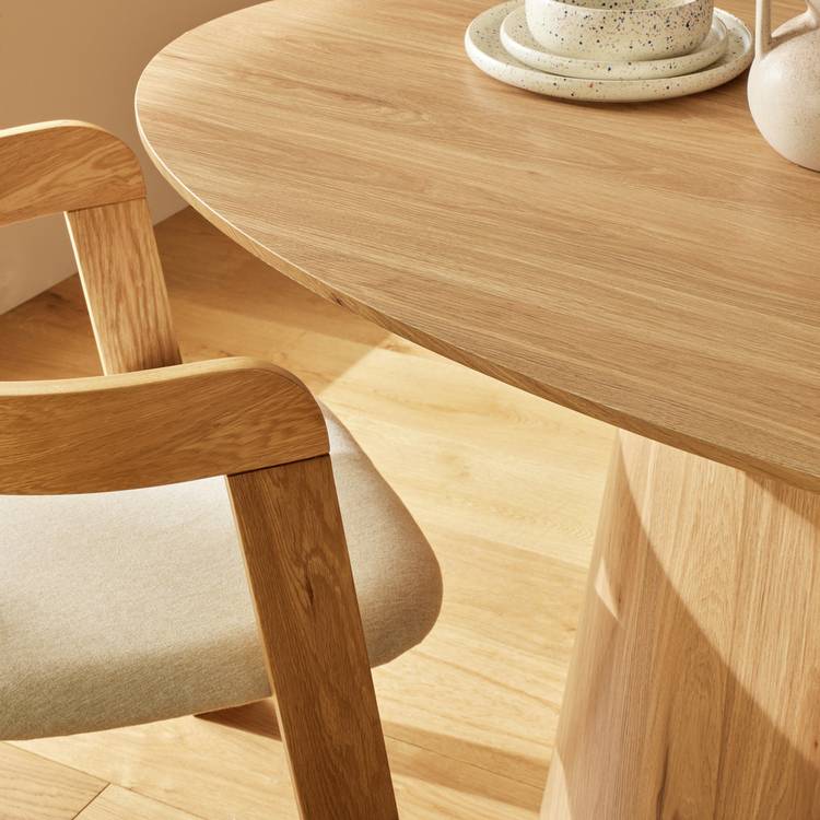 Habitat Pierce Natural Dining Table & 6 Oak Chairs