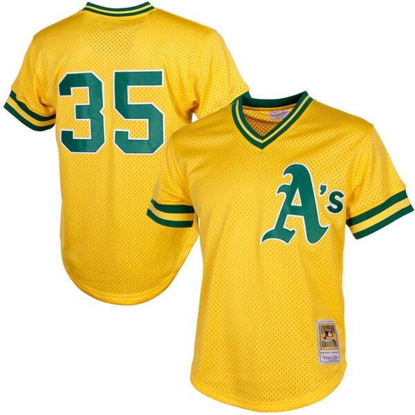 Rickey Henderson Oakland Athletics Cooperstown Mesh Batting Practice Jersey - Yellow