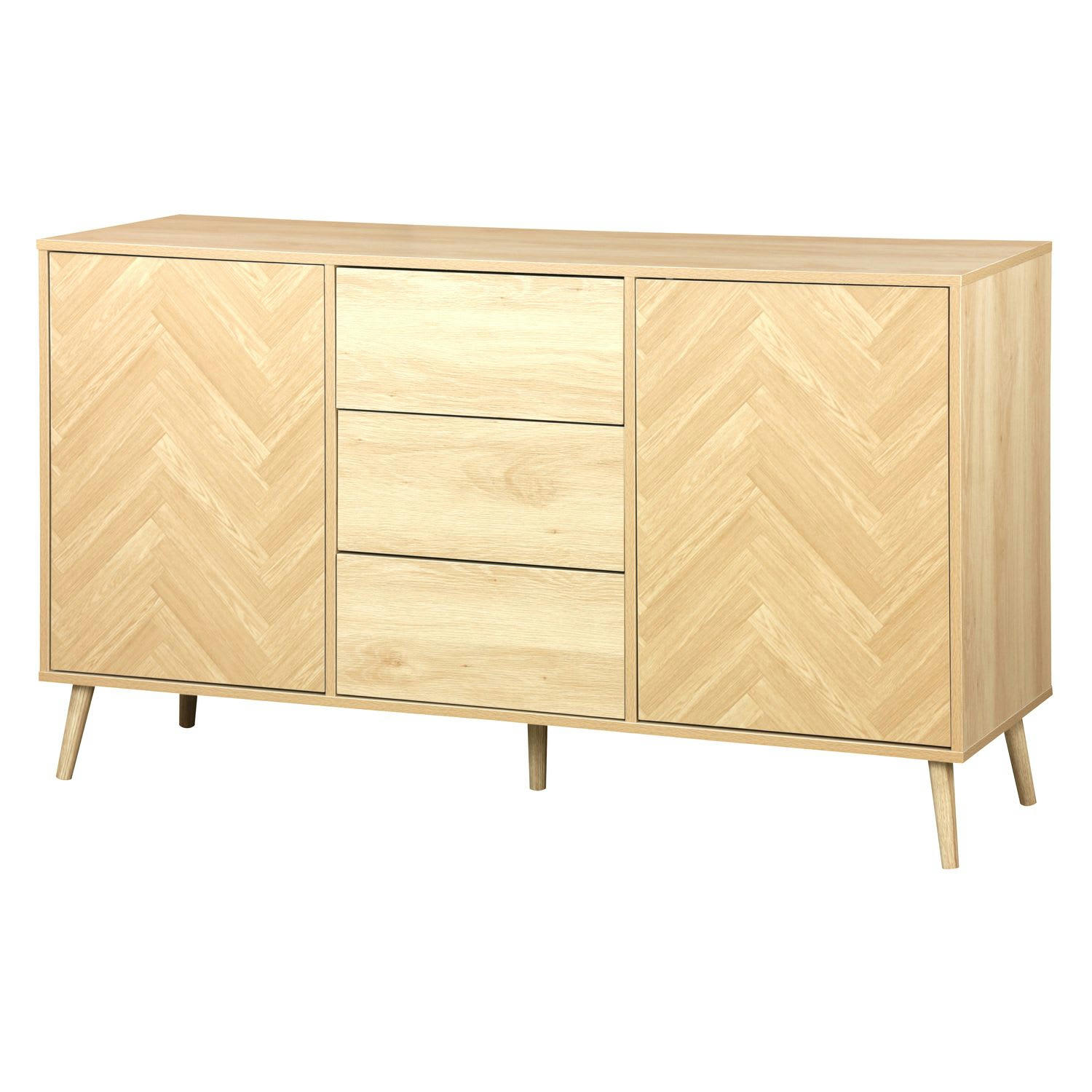 - Buffet 2 portes et 3 tiroirs beige