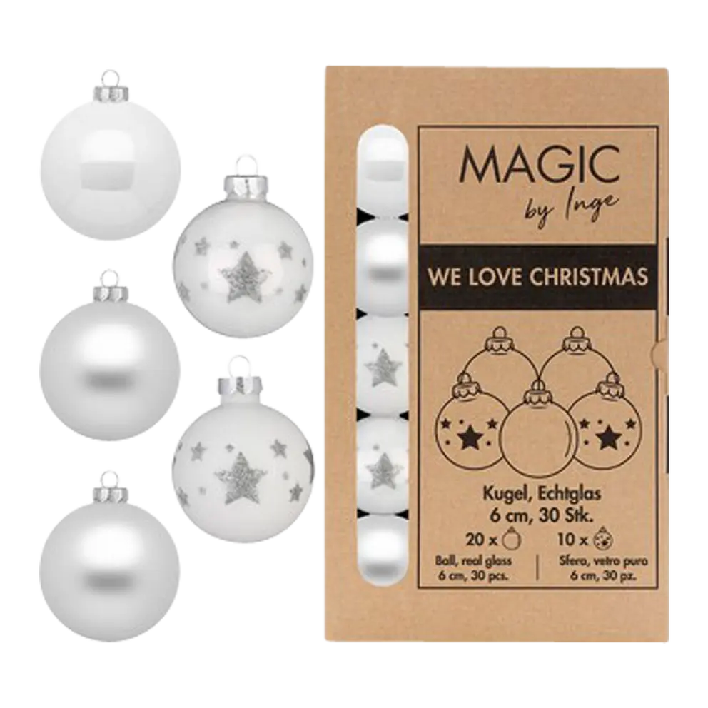 Weihnachtskugel-Set 30-teilig Magic