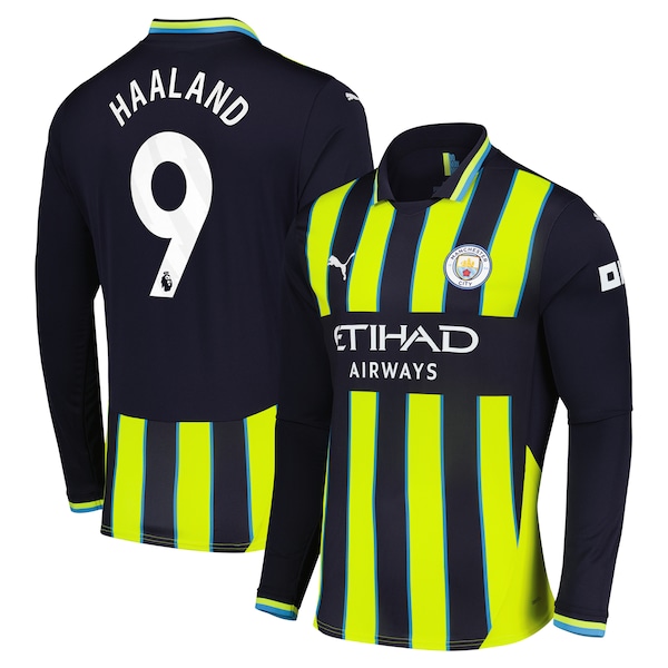 Erling Haaland Manchester City Puma 2024/25 Away Replica Long Sleeve Player Jersey - Navy