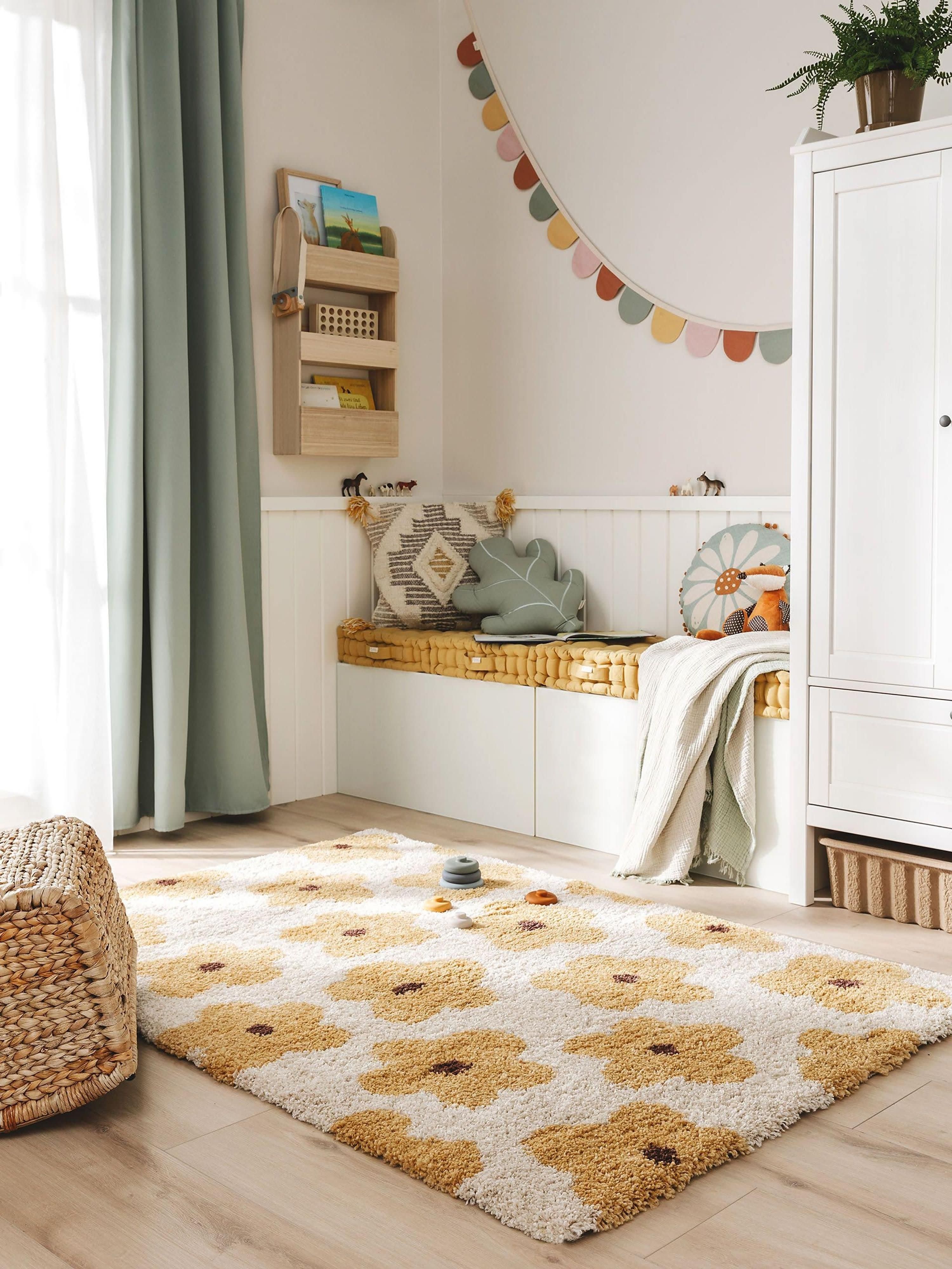 Kinderteppich Gobi mit Blumenmuster