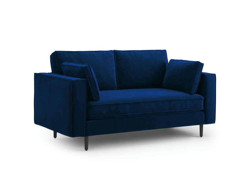 ALEXIS - Canapé 2 places en velours bleu roi