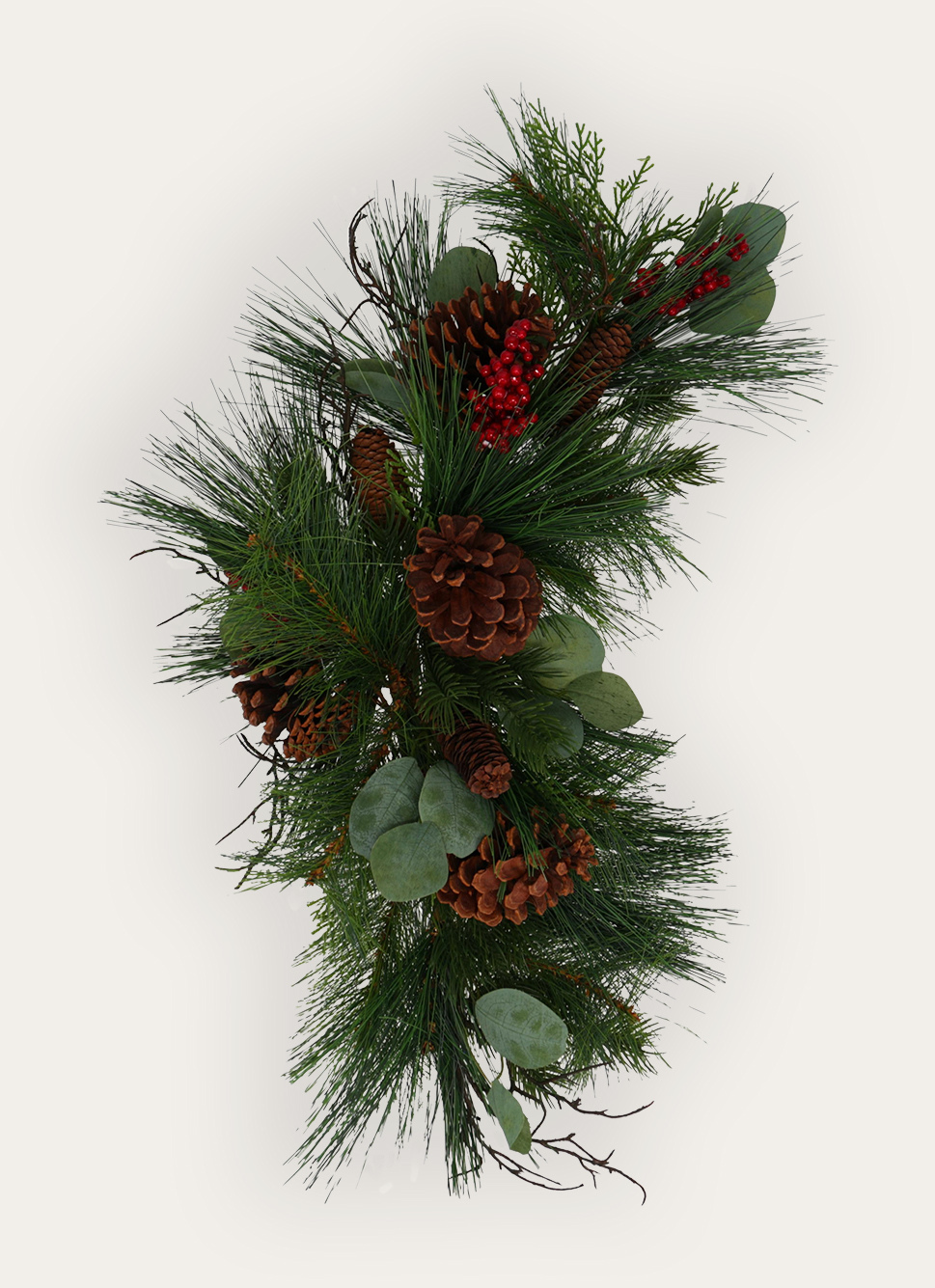 CHEMIN DE TABLE AVEC POMMES DE PIN MULTICOLORE