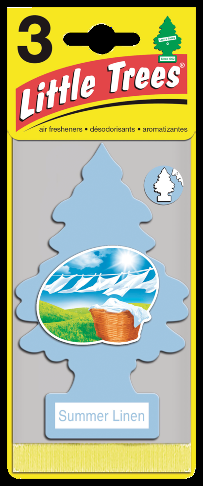 Little Trees Hanging Air Freshener, Summer Linen, 3-pk
