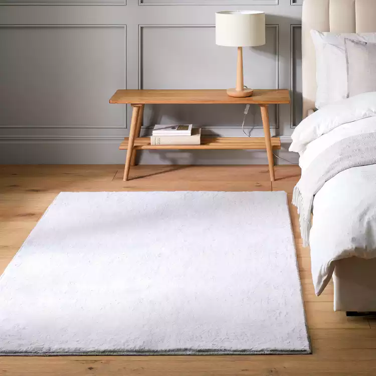Habitat Cosy Soft Dove Grey Short Pile Rug - 150x80cm