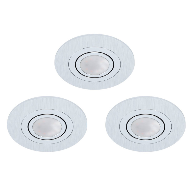 Spot encastrable LED Areito aluminium brossé Ø 10 cm GU10 3 x 4,6 W EGLO