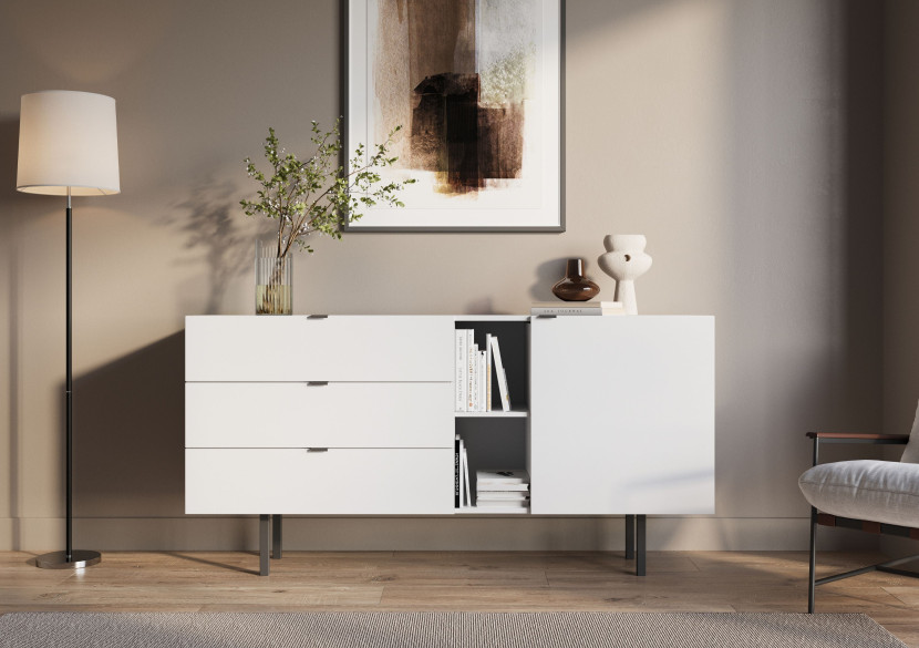 Biała komoda z szufladami Skandica MYWAY / szer. 160 cm
