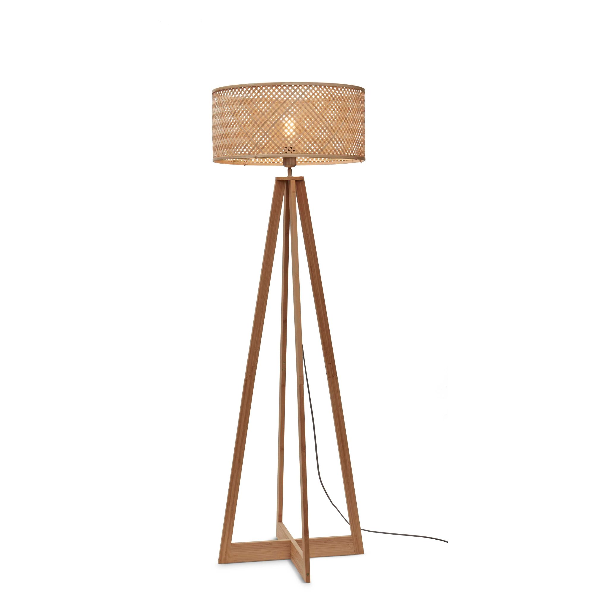 GOOD&MOJO vloerlamp Java - bruin - Ø50cm