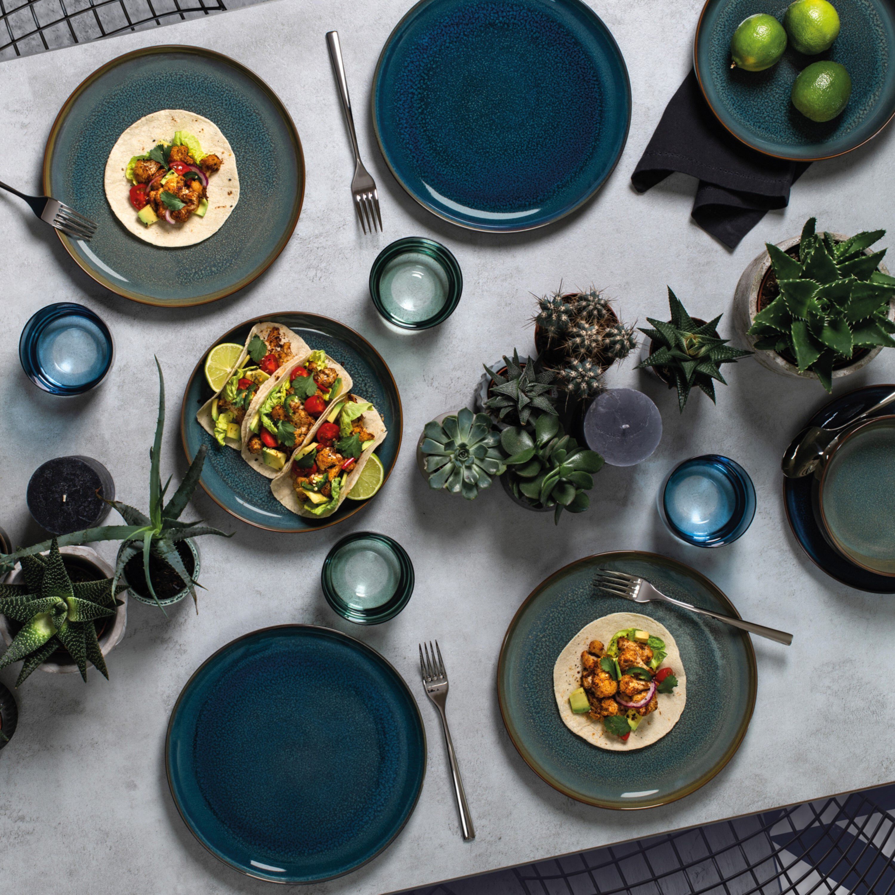 Crafted Dinner plate - Blue, 10.2'', Premium Porcelain
