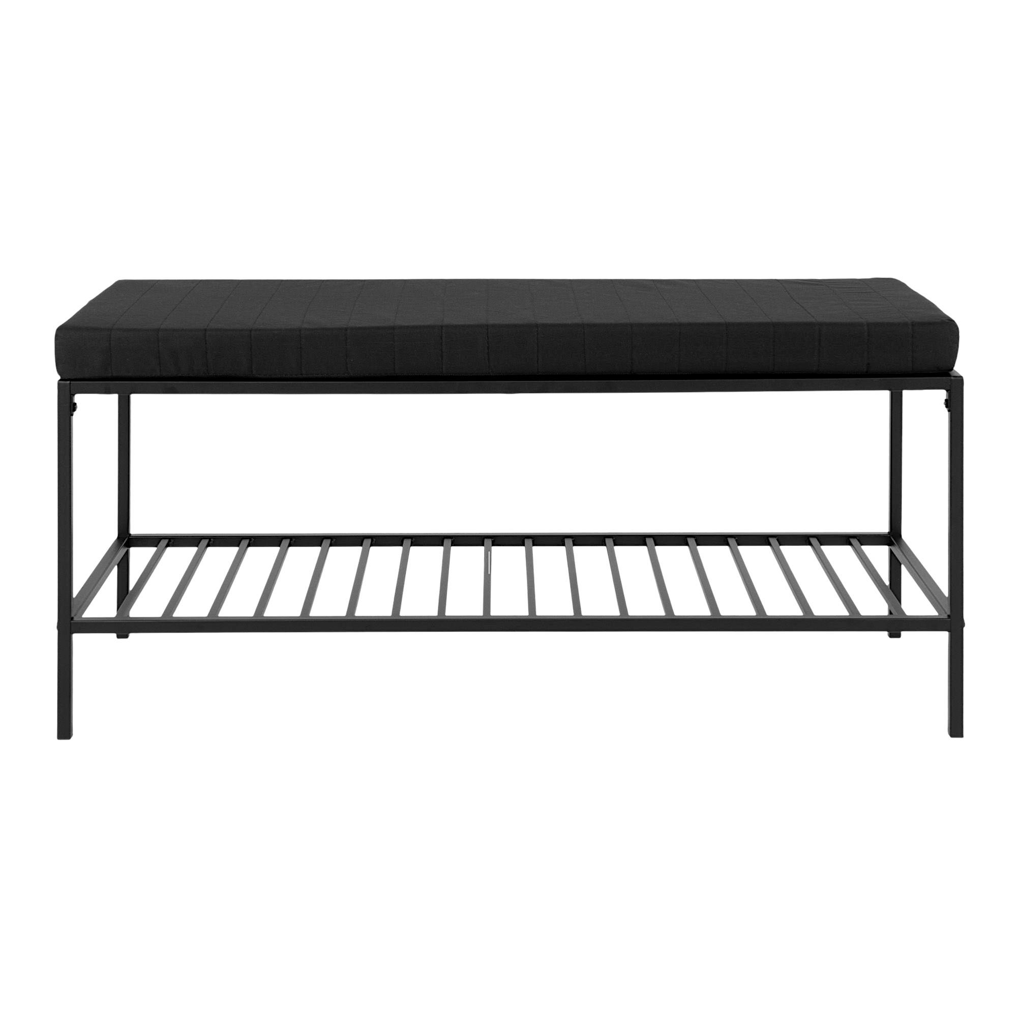 Banc d'entrée noir avec rangement chaussures VARDE