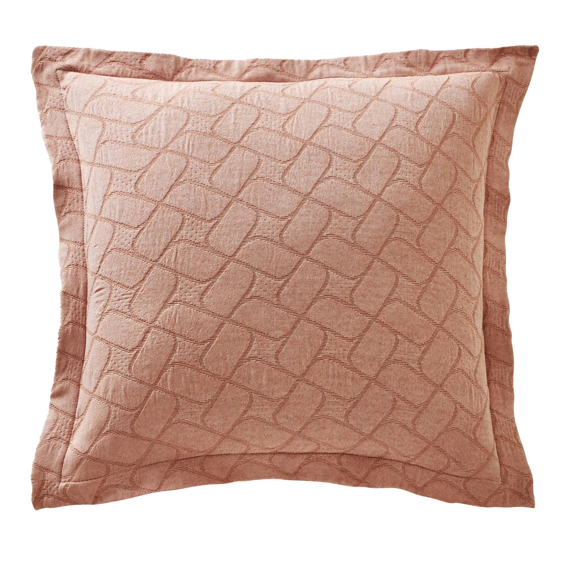 CURVES - Housse d'oreiller 65x65 orange terracotta en coton