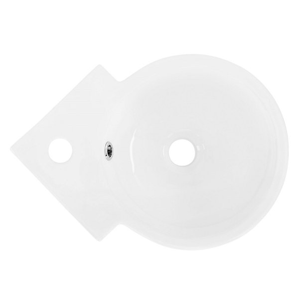 Lavabo en céramique blanc lave-mains avec garniture vidage blanc 450x360x130 mm