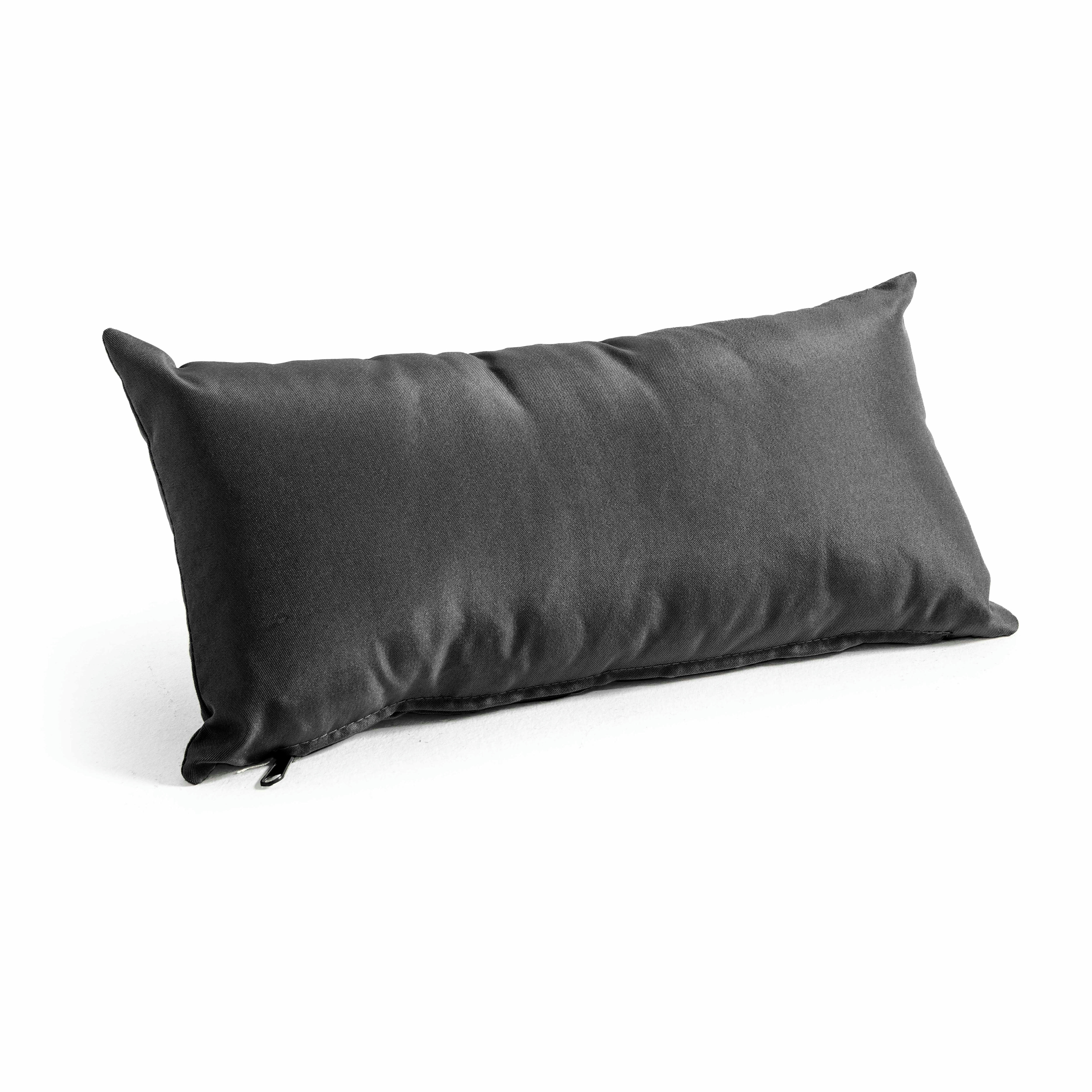 CUZCO - Lot de 2 petits coussins polyester anthracite 40x20x8 cm