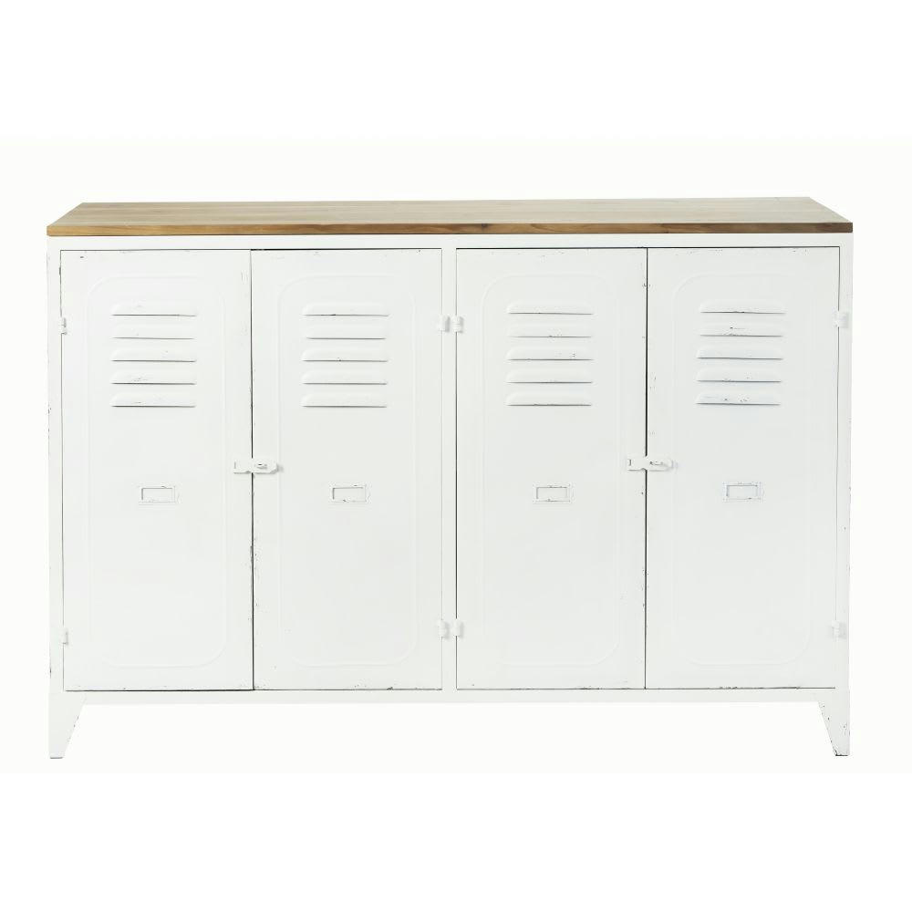 Bruce - Buffet 4 portes en métal et sapin