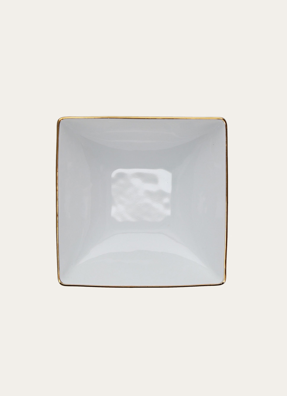 COUPELLE CARRÉE EN PORCELAINE AVEC LISERÉ DORÉ BLANC