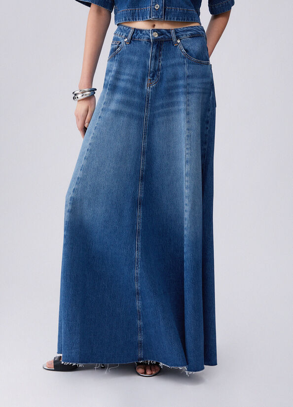 Gonna lunga in denim