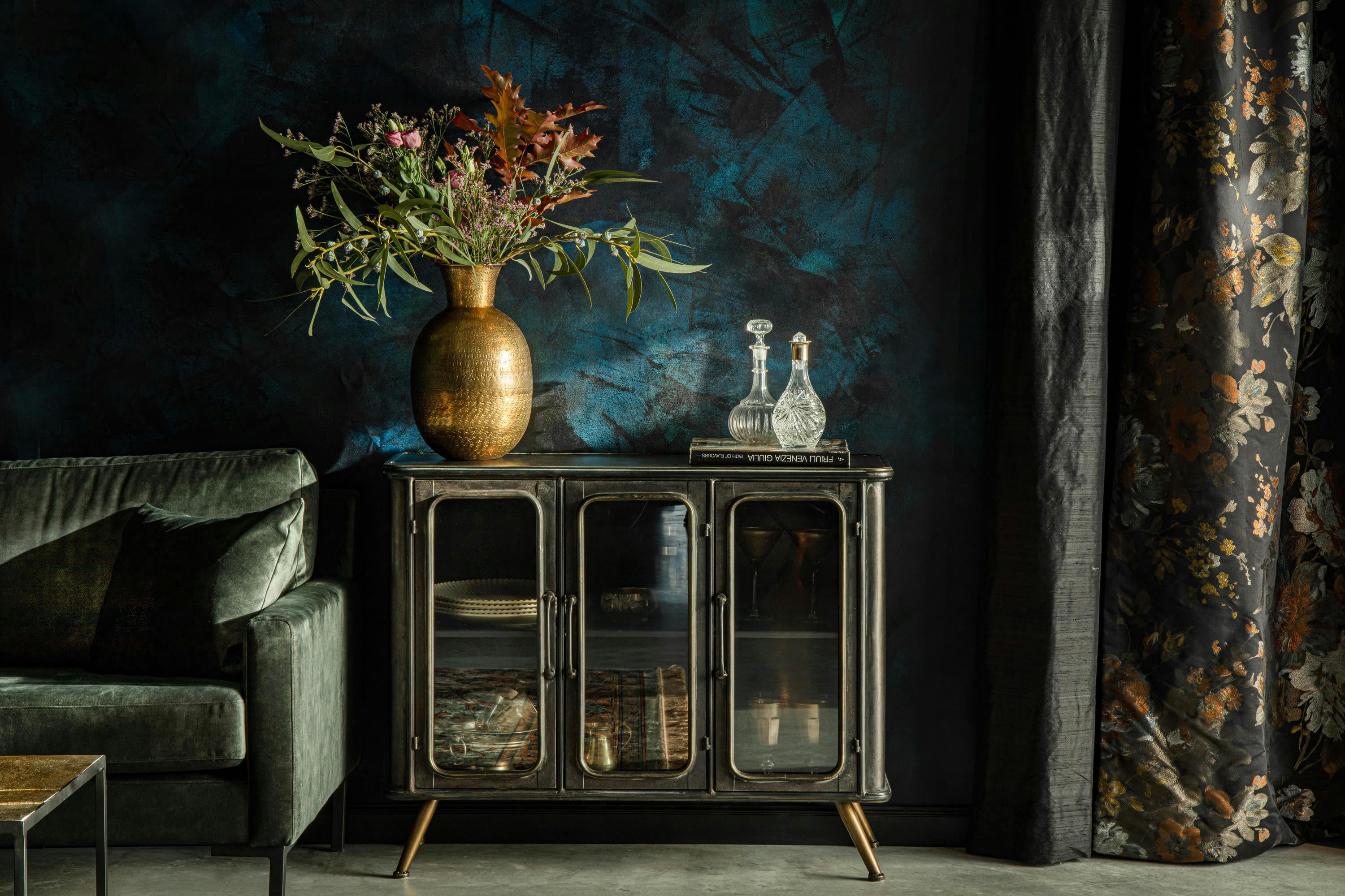 DENZA - Buffet en métal noir