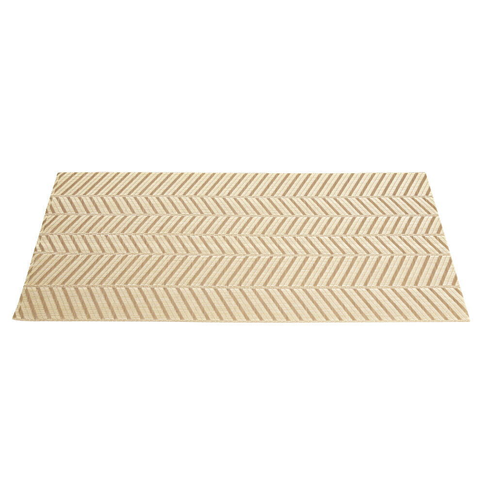 Set de table rectangulaire PVC 30x45cm motif chevron beige et marron