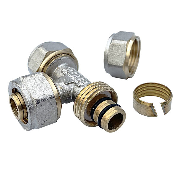 Lot de 5 Té à visser tube PER diam16x16x16 mm
