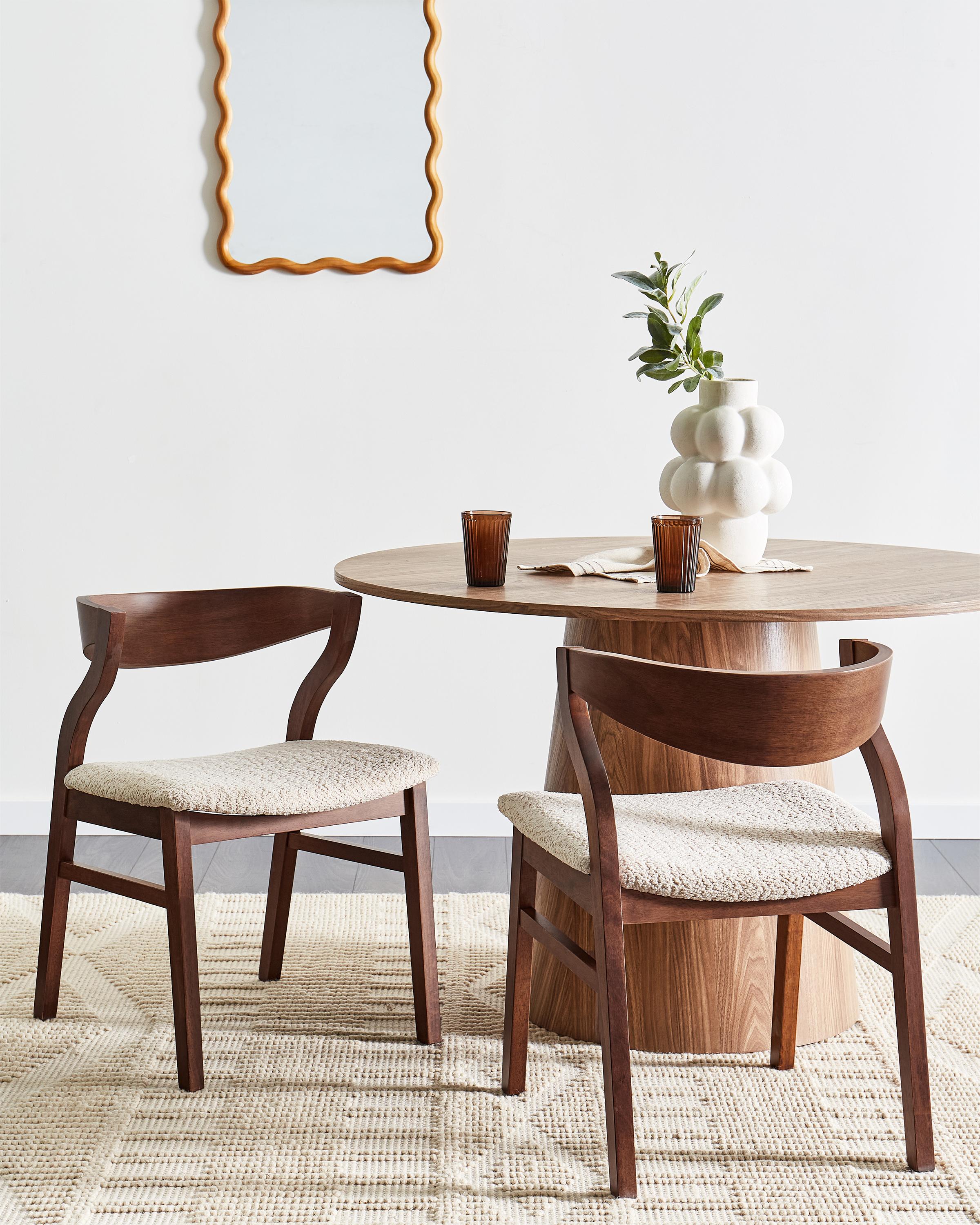 Set of 2 Dining Chairs MAROA Wood Light Beige