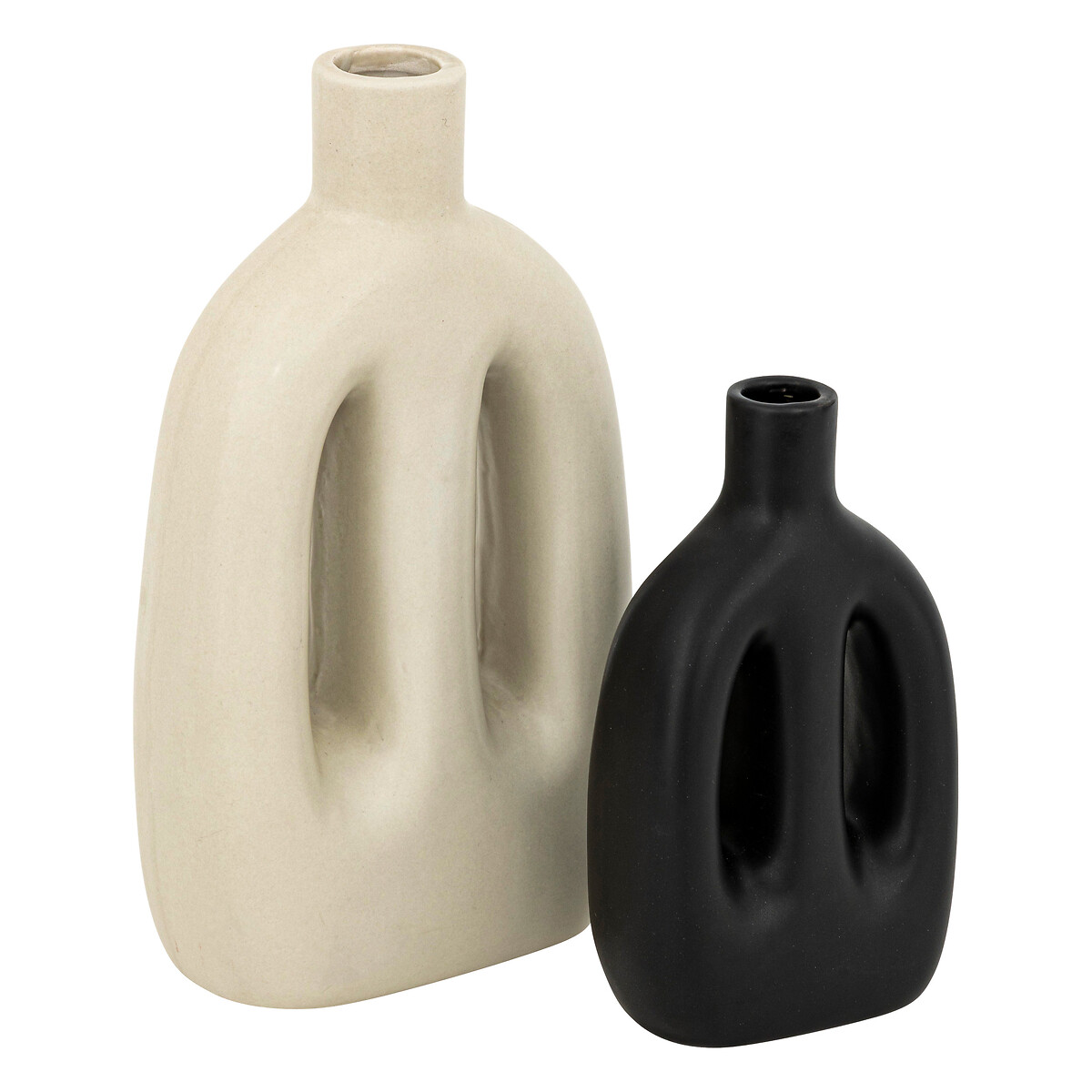 Set of 2 vases "Inuit dreams" Ceramic, H.14/20 cm