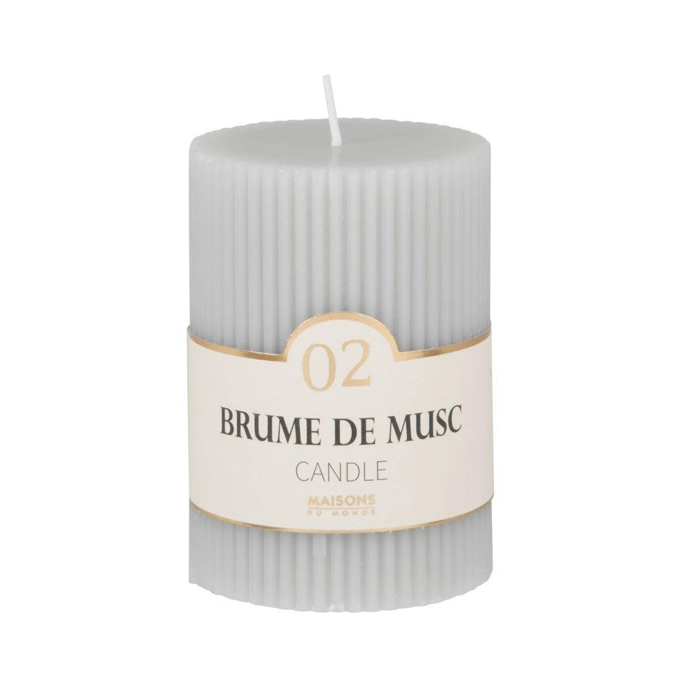 COLORAMA - Bougie striée parfumée grise H10, 340g