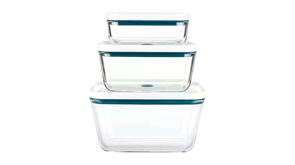 Zwilling Fresh & Save Vacuum Heat-Resistant Glass Food Storage Container Set, 3-pc