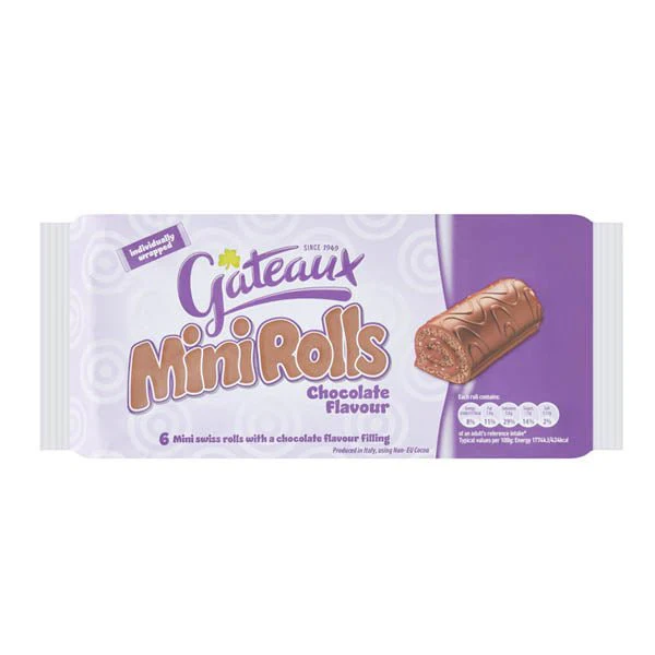 Gateaux Mini Rolls Chocolate 37g 6 Pack