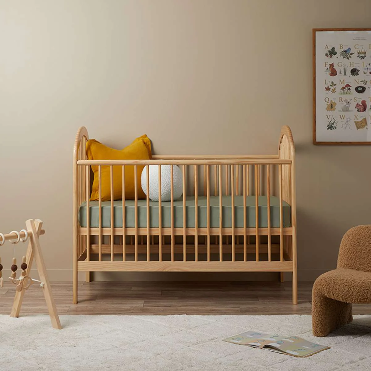 Archie Natural 3-in-1 Cot Conversion Bundle