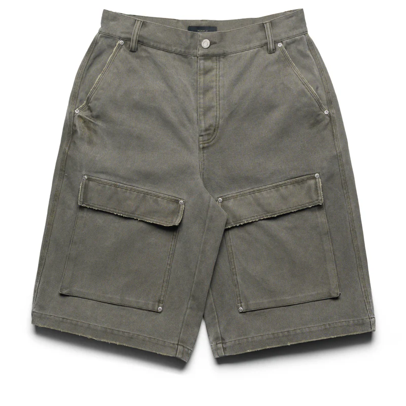 Purple Brand Canvas Cargo Shorts - Green