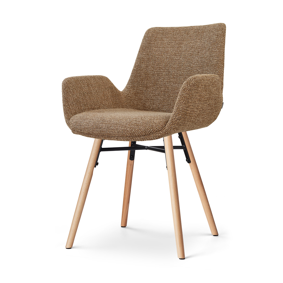 Nolon Nena-Eef eetkamerstoel bruin blend - houten onderstel